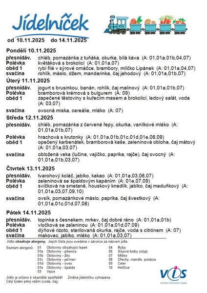 MŠ 36 JÍDELNÍČEK 10.11.-14.11. 1